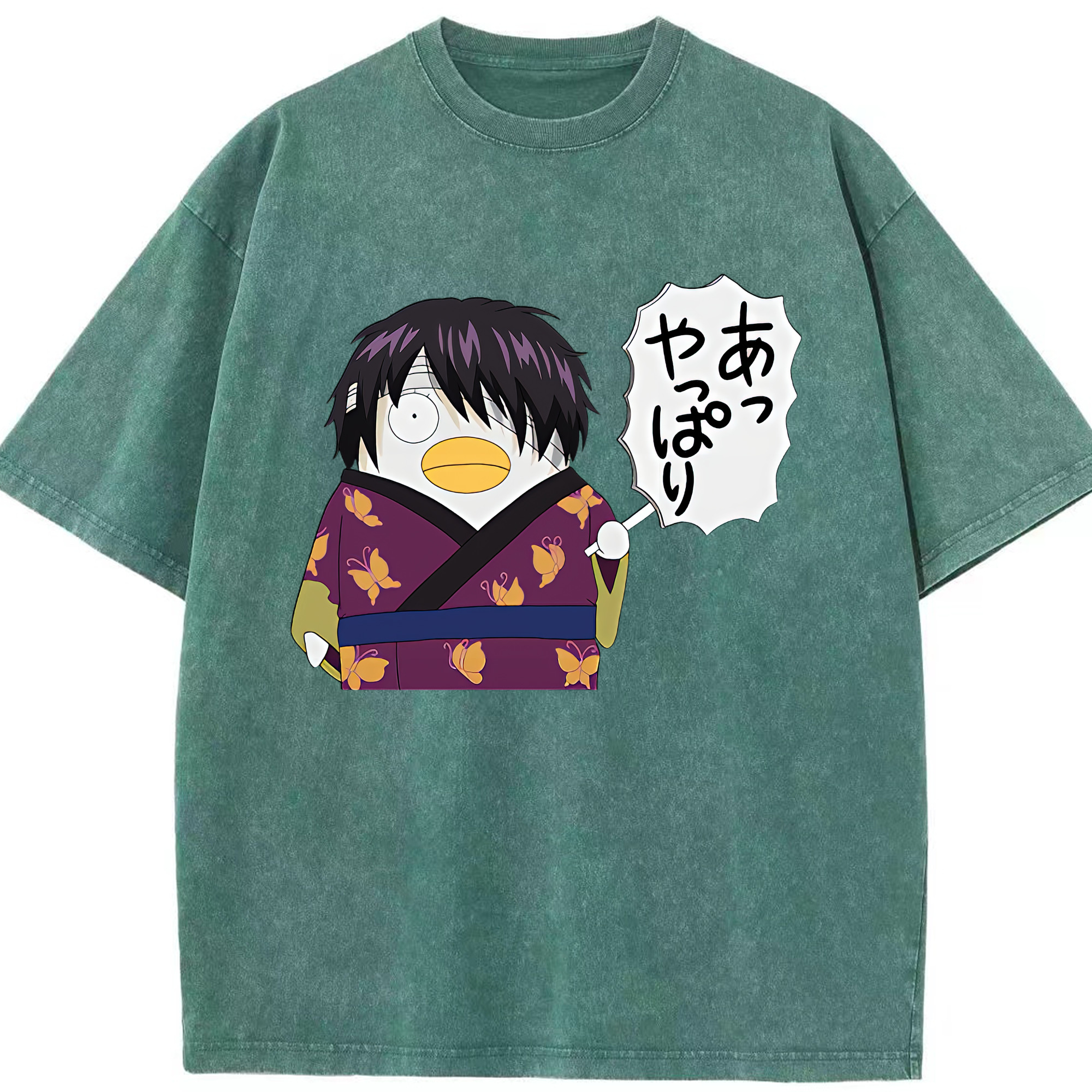 （画像用） ぎんたま 坂田銀時（さかたぎんとき） 神楽 志村新八（しむら しんぱち） GINTAMA Sakata Gintoki Kagura Shimura Shinpachi 綿100% ヴィンテージ風 半袖Tシャツ（フロントプリント）